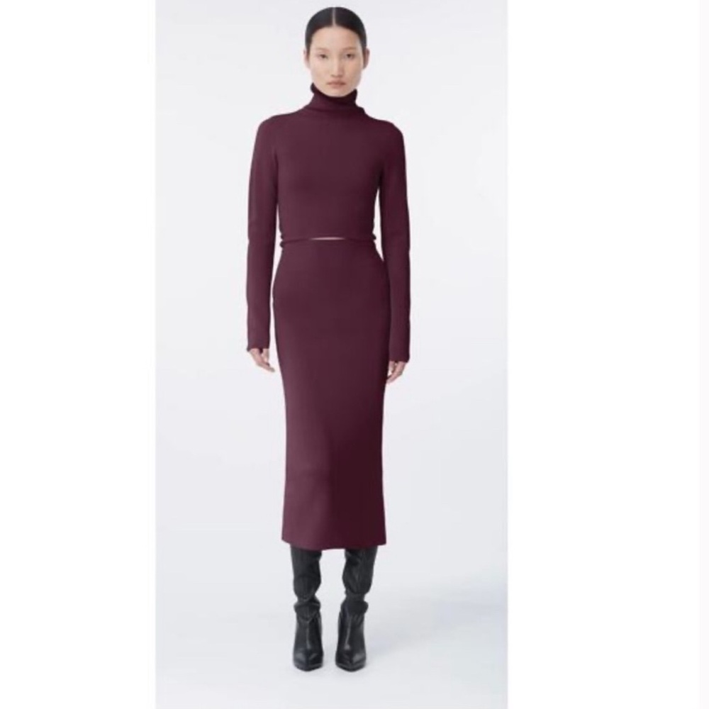 New! GAUGE81 Suno Long Sleeve Cut Out Midi Dress Merlot Sz 36 US Small $495